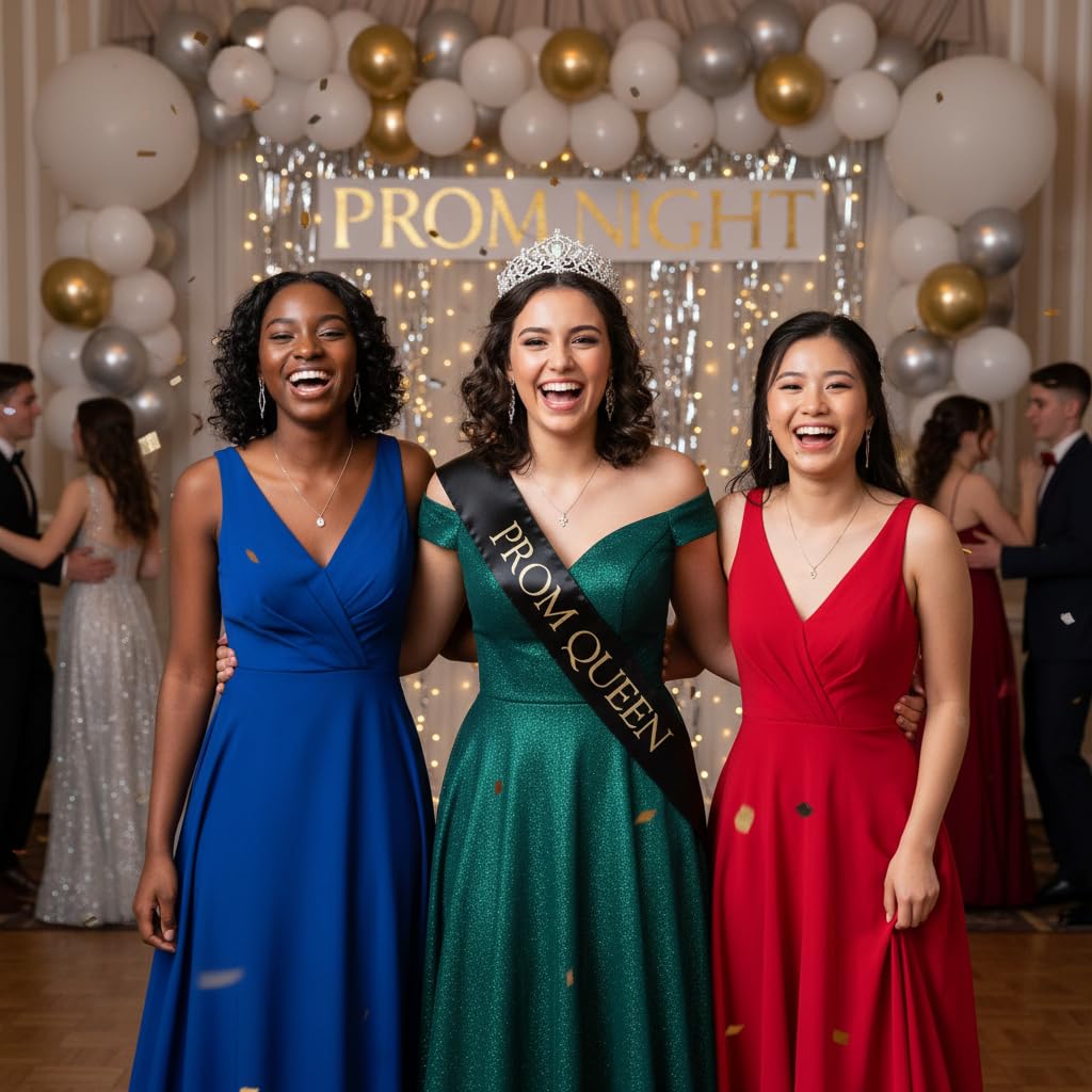Anderson’s Prom Queen Black Satin Sash with Gold Imprint, 3" x 72" Royalty Sash for Queen Coronation, Prom Night Accessories for High School Court & Formal Events - Image 7
