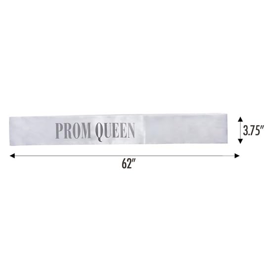 Anderson’s Prom Queen Taylor Tiara and White Satin Sash Set, Shiny Metallic Silver Foil Lettering, Elegant Coronation Accessories and 3.75" x 62" Prom Queen Sash for Coronation, 2 Piece Set - Image 3