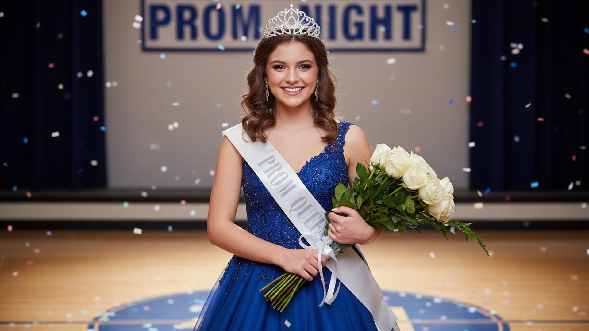 Anderson’s Prom Queen Taylor Tiara and White Satin Sash Set, Shiny Metallic Silver Foil Lettering, Elegant Coronation Accessories and 3.75" x 62" Prom Queen Sash for Coronation, 2 Piece Set - Image 6