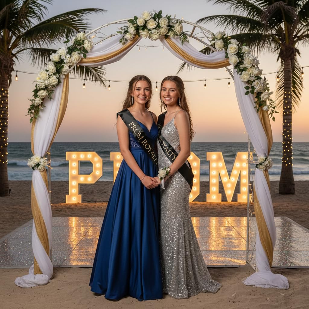 Anderson's Prom Royalty Black Satin Sash with Gold Imprint, 3" x 72" Prom Royalty Sash for Royalty Coronation, Prom Night Accessories for High School Court & Formal Events - Image 4