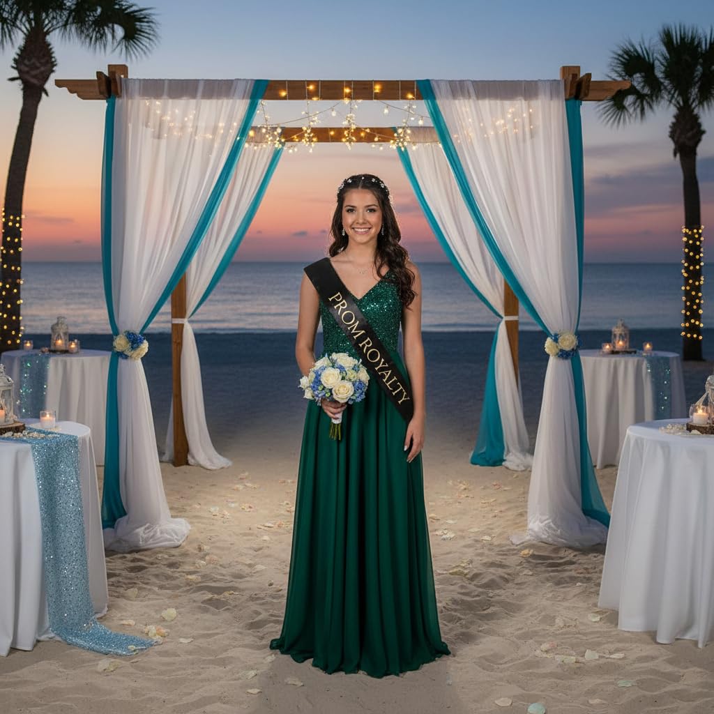 Anderson's Prom Royalty Black Satin Sash with Gold Imprint, 3" x 72" Prom Royalty Sash for Royalty Coronation, Prom Night Accessories for High School Court & Formal Events - Image 5