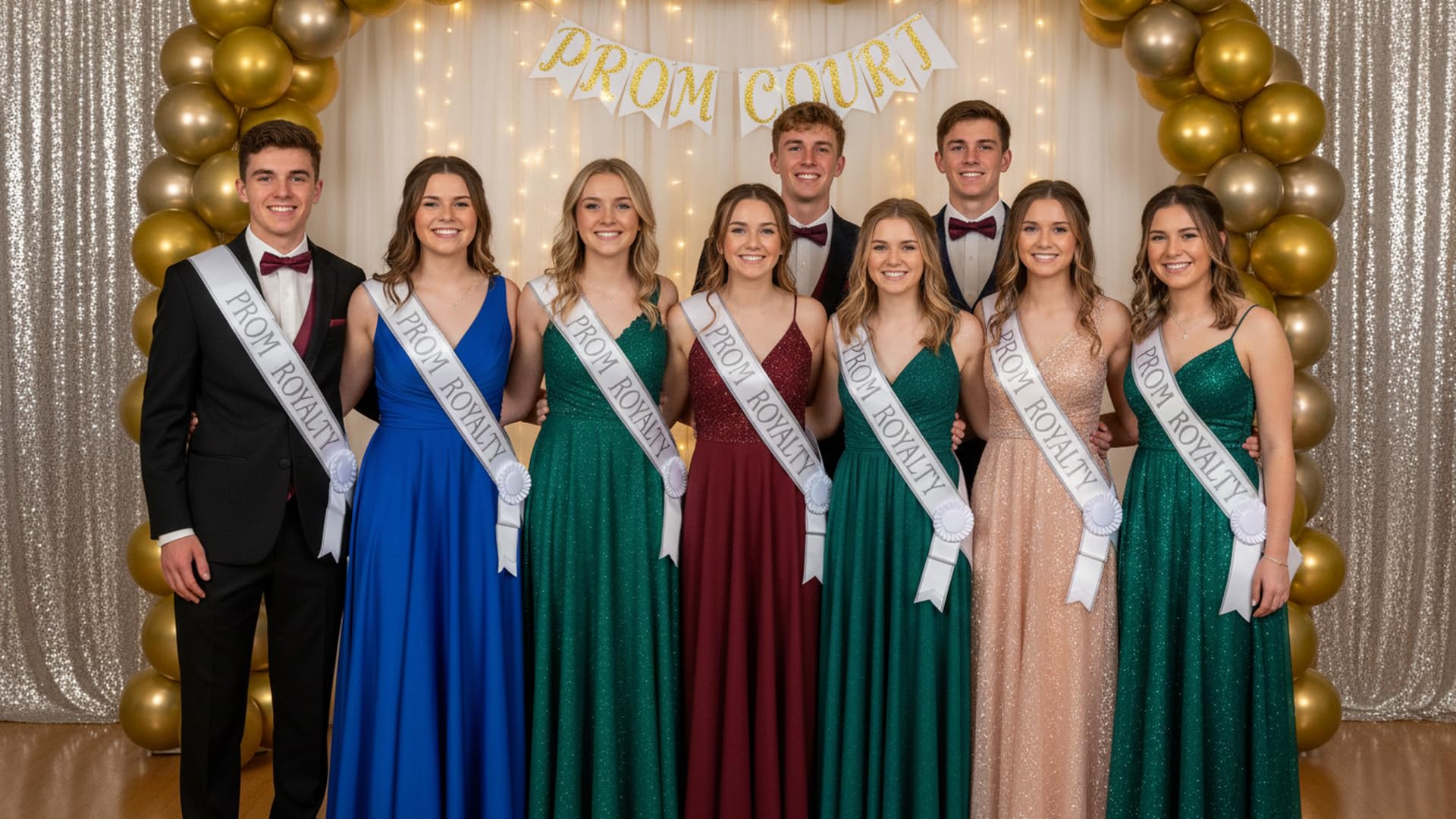 Anderson’s Prom Royalty Value Pack, Elegant White‑and‑Silver Sashes that Transform Your Coronation Into an Unforgettable Spotlight Moment, 16 Piece Set - Image 3