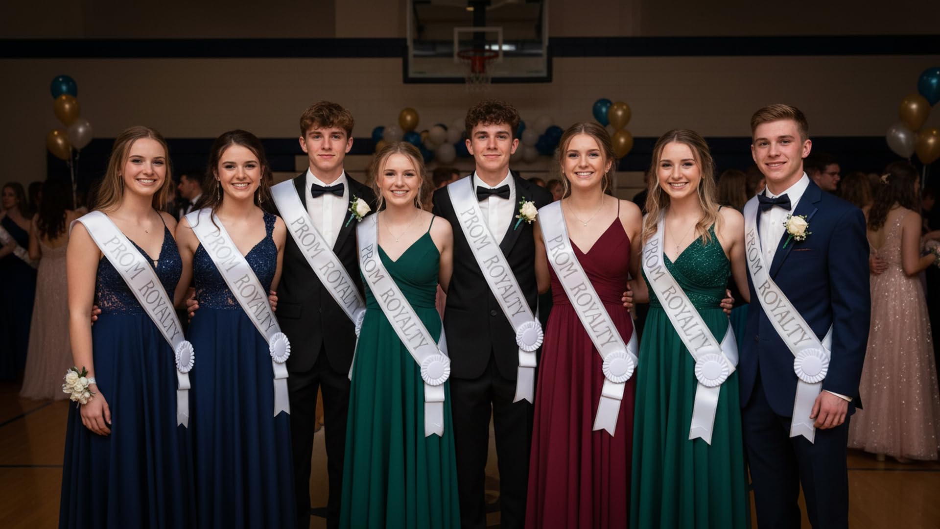 Anderson’s Prom Royalty Value Pack, Elegant White‑and‑Silver Sashes that Transform Your Coronation Into an Unforgettable Spotlight Moment, 16 Piece Set - Image 4