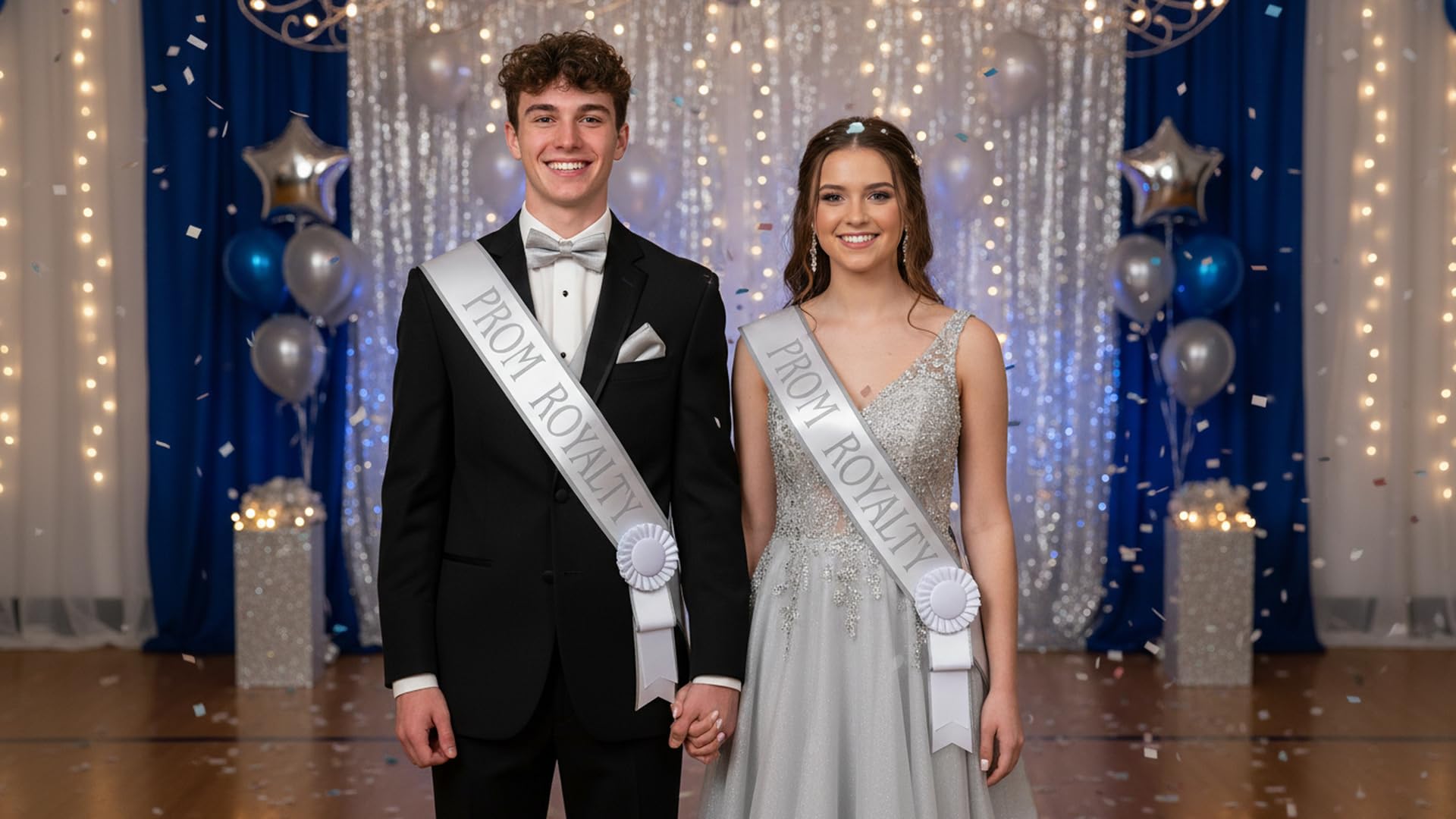 Anderson’s Prom Royalty Value Pack, Elegant White‑and‑Silver Sashes that Transform Your Coronation Into an Unforgettable Spotlight Moment, 16 Piece Set - Image 7