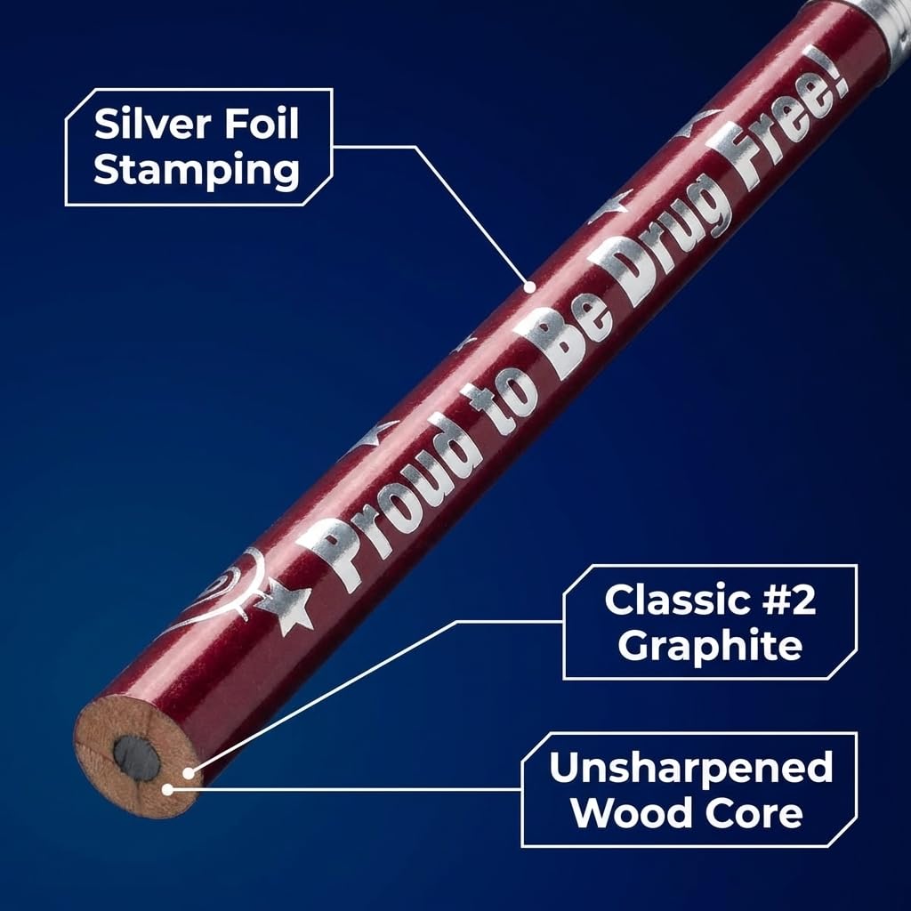 Anderson's, Proud to Be Drug Free Pencils, Set of 100, School Pencils, Student Awards, Good Cause - Image 4