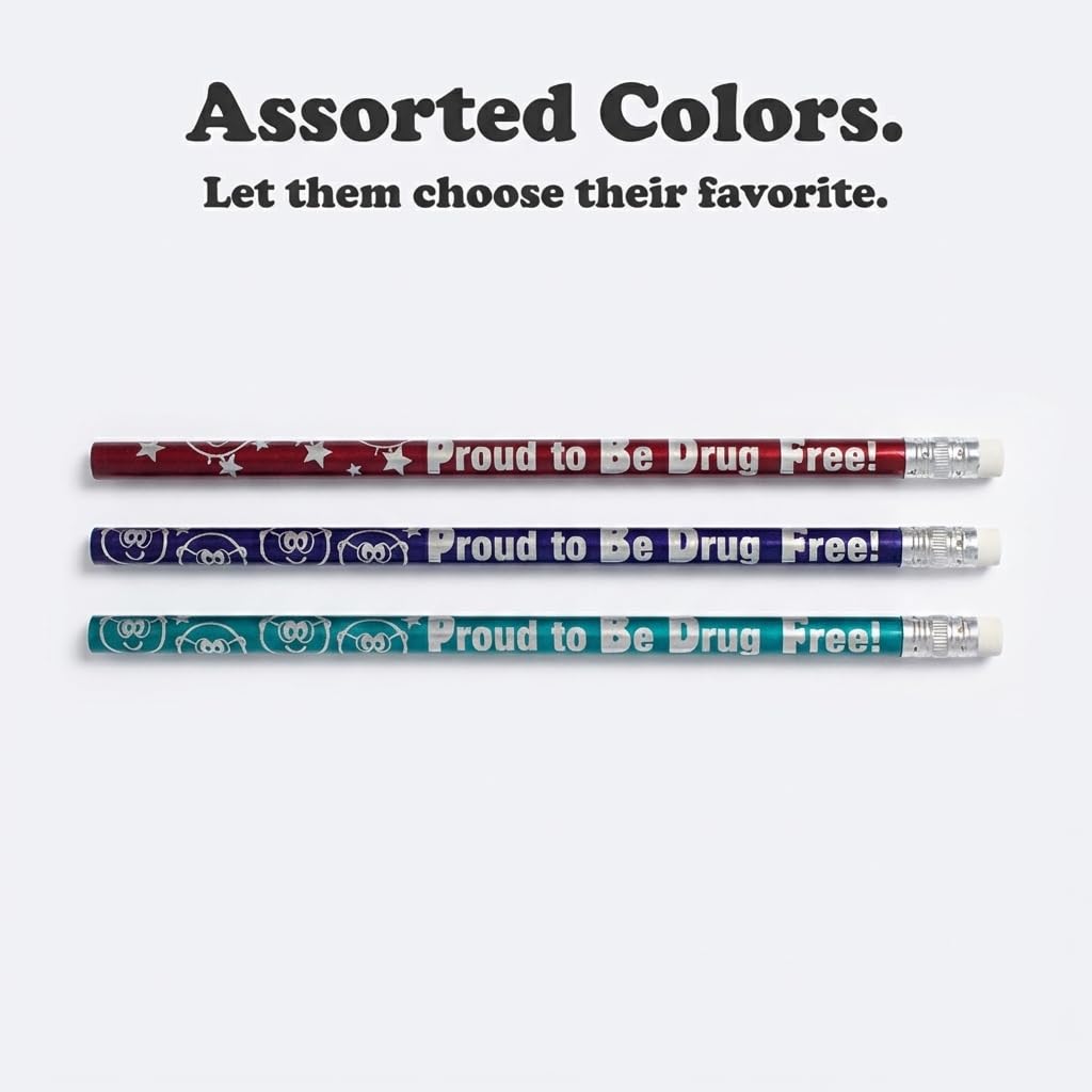 Anderson's, Proud to Be Drug Free Pencils, Set of 100, School Pencils, Student Awards, Good Cause - Image 5
