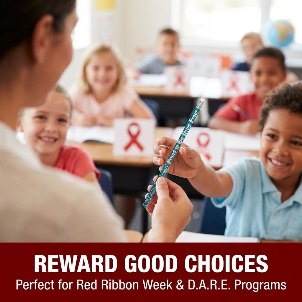 Anderson's, Proud to Be Drug Free Pencils, Set of 100, School Pencils, Student Awards, Good Cause - Image 8