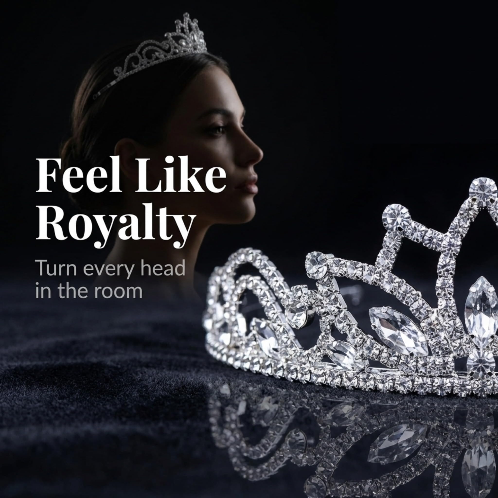 Anderson's Pryia Rhinestone Tiara, 1.75" High Silver Metal Crown with Sparkling Clear Rhinestones, Adjustable Fit & Removable Comfort Combs, Perfect for Prom, Homecoming, Weddings, Pageants, Quinceañeras, and Special Occasions - Image 3