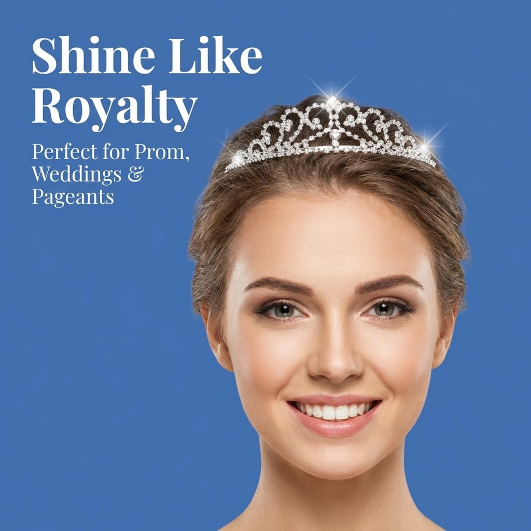 Anderson's Raya Rhinestone Tiara, 1.5" High Silver Metal Crown with Sparkling Clear Rhinestones, Adjustable Fit & Removable Comfort Combs, Perfect for Prom, Homecoming, Weddings, Pageants, Quinceañeras, and Special Occasions - Image 2