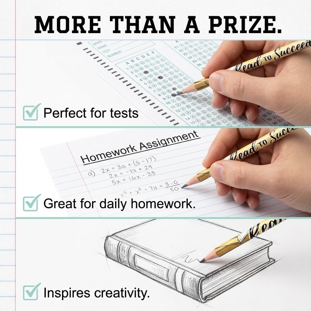 Anderson's, Read to Succeed Pencils, Set of 100, School Pencils, Student Awards, Recognition - Image 5
