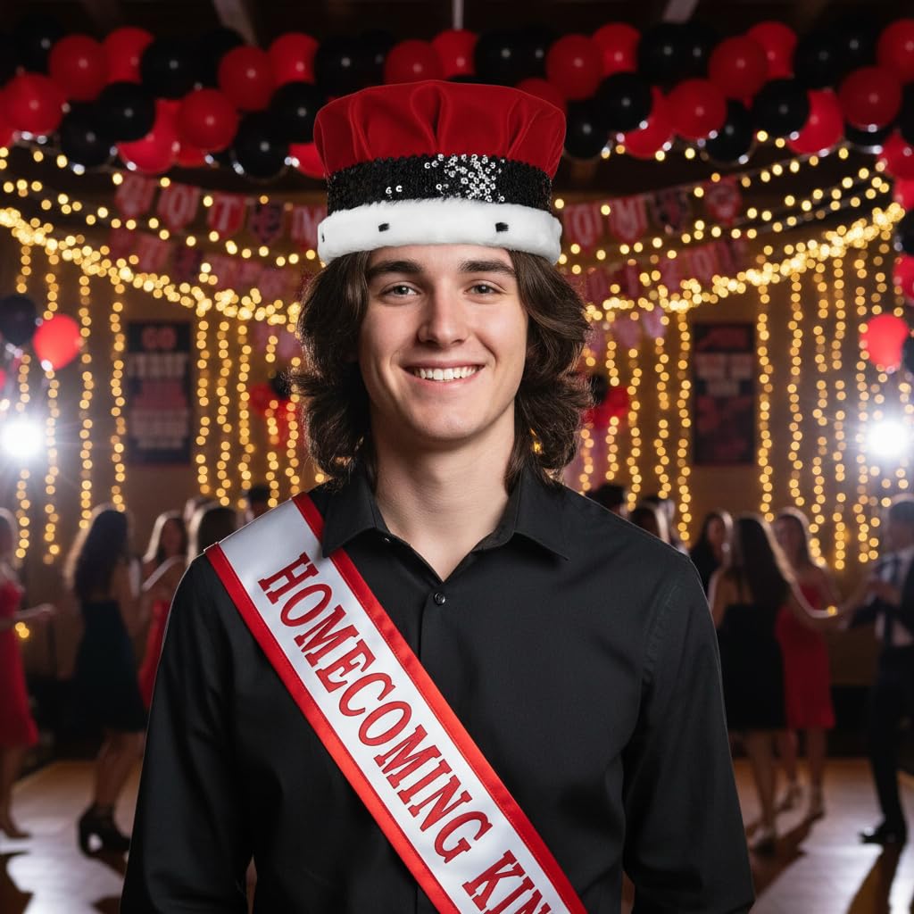 Anderson's Red Crown with Sequin Band and Faux Fur, 6 1/2 Inches - Image 4