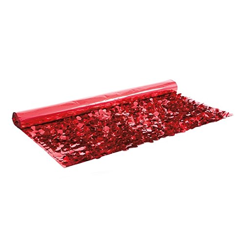 Anderson's Red Metallic Floral Sheeting – 3 Ft. Parade Float Decoration for Trailers, Parties, Weddings, Proms, Photo Backdrops & Events – Shiny Fringe Garland for Indoor/Outdoor Use - Image 2