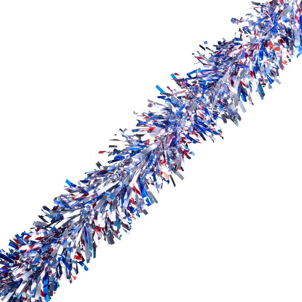 Anderson's Red, White, and Blue Metallic Twist and Metallic Fringe Truck Parade Decoration Kit, Parade Float Decor - Image 2