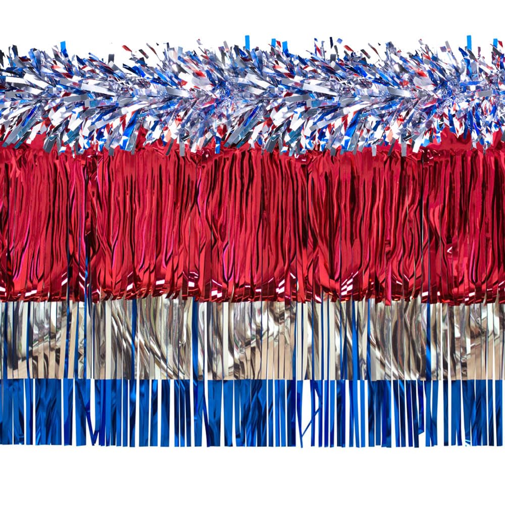 Anderson's Red, White, and Blue Metallic Twist and Metallic Fringe Truck Parade Decoration Kit, Parade Float Decor - Image 4