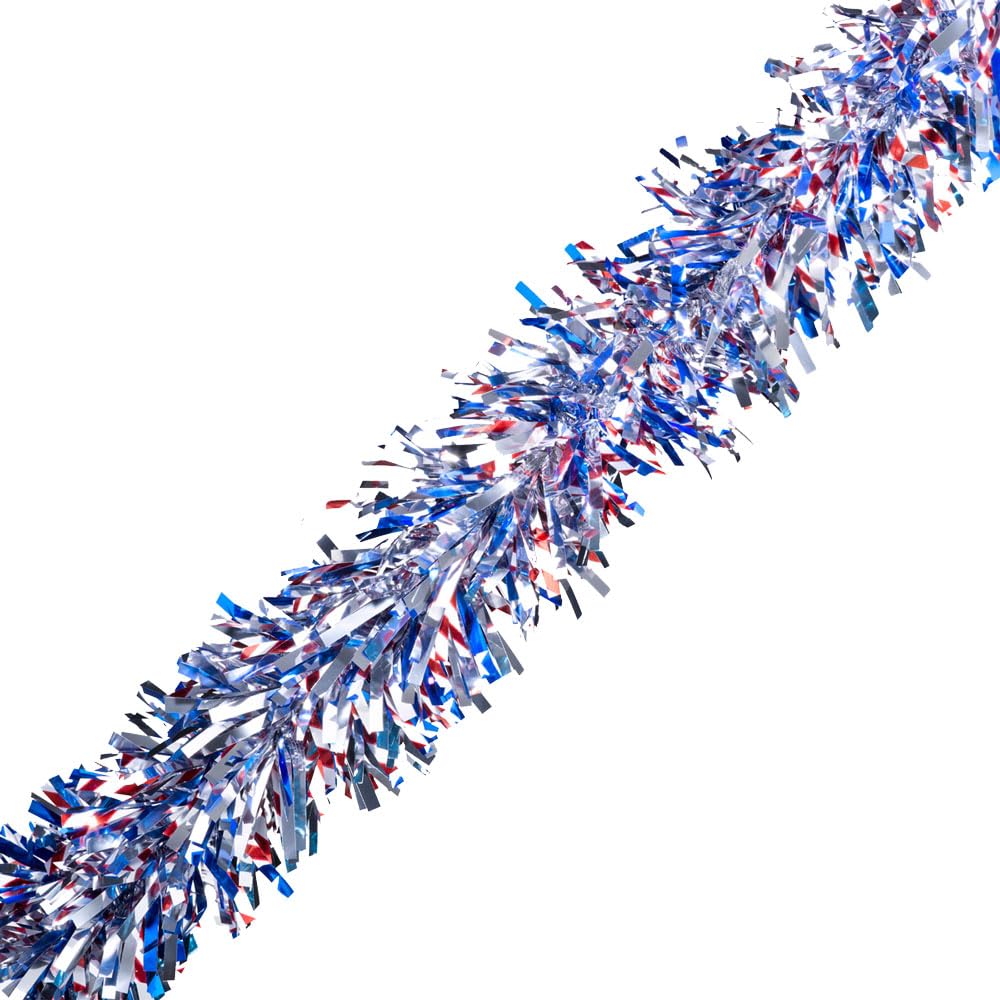 Anderson's Red, White, and Blue Metallic Twist and Metallic Fringe Car Parade Decoration Kit, Parade Float Decor - Image 3