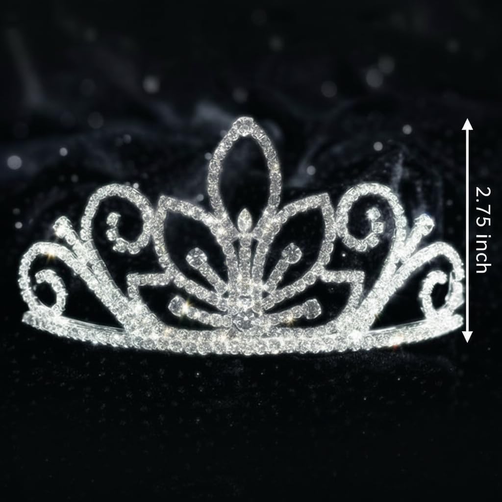 Anderson's Regal Majestic Royalty Set, Metallic Crown, White Fur, Janet Tiara, Prom, Homecoming Winter Formal Coronation - Image 3