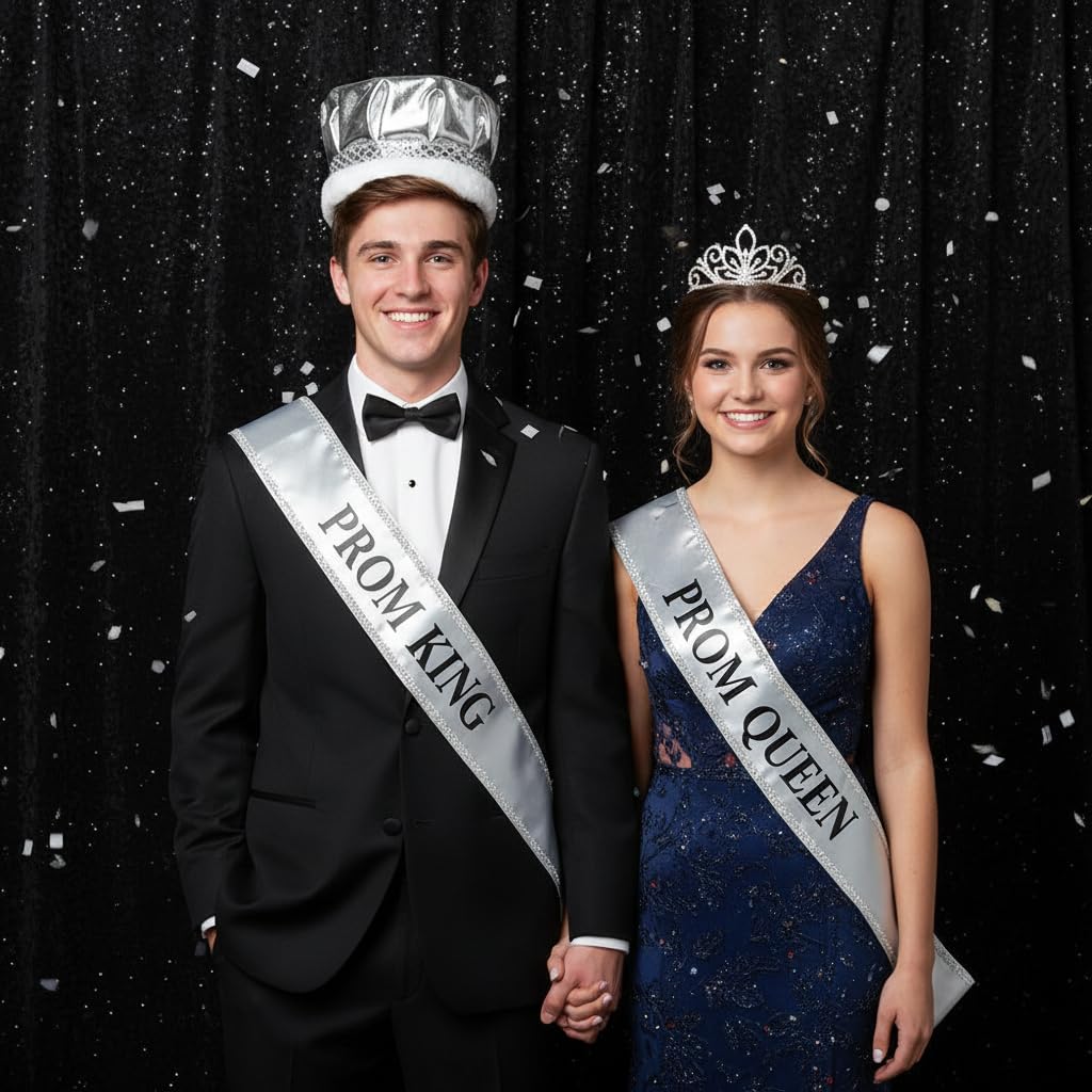 Anderson's Regal Majestic Royalty Set, Metallic Crown, White Fur, Janet Tiara, Prom, Homecoming Winter Formal Coronation - Image 6
