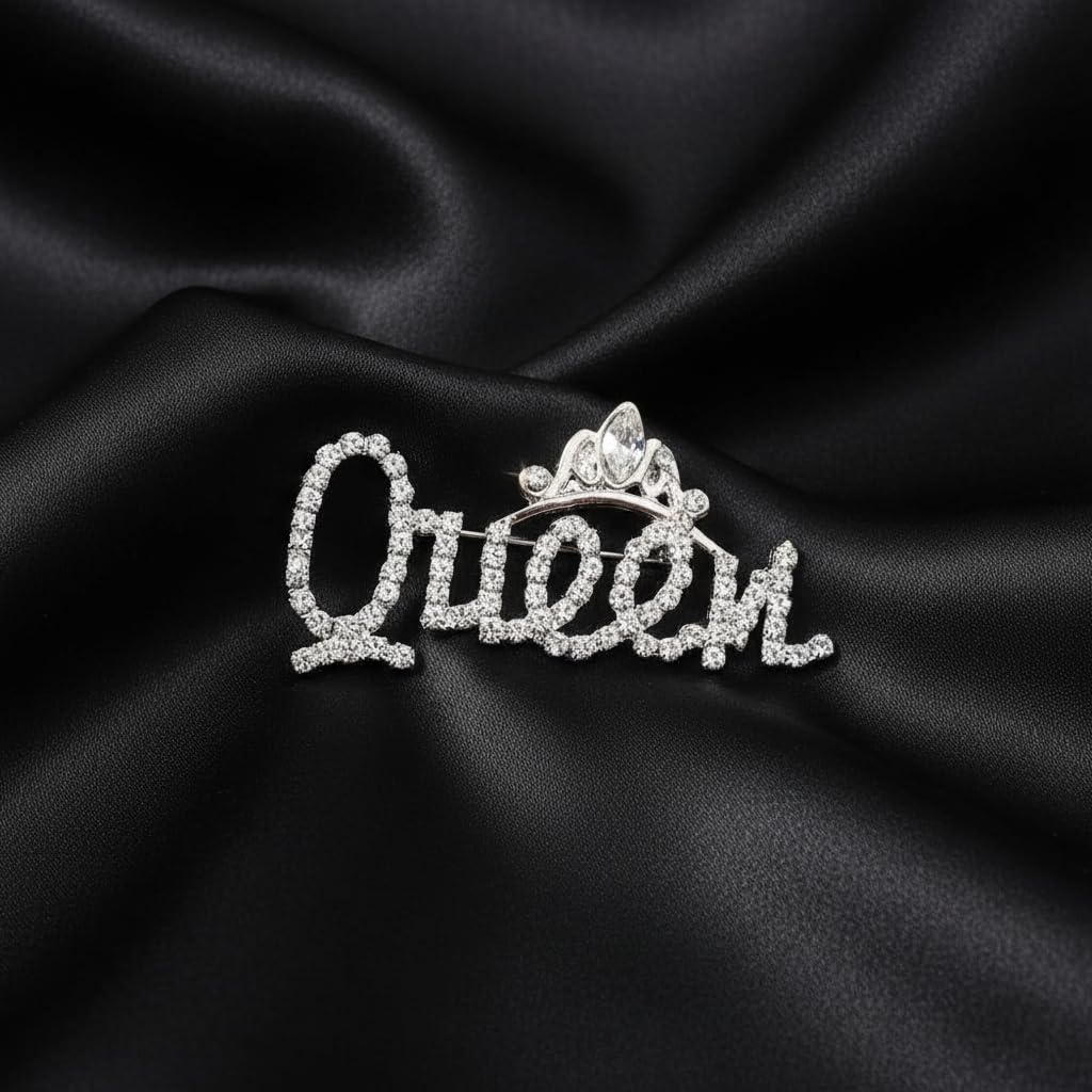 Anderson’s Rhinestone Queen Pin, Sparkling Clear Gemstone Tiara Lapel Pin, 1" x 2" Royalty Accessory with Safety Pin Back for Prom, Homecoming, Sashes, Dresses & Event Outfits - Image 7