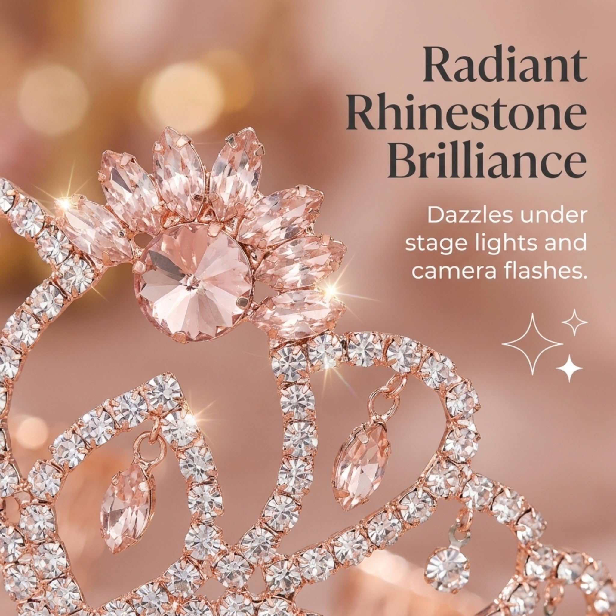Anderson's Rose Gold Cassandra Queen and Princess Tiara Sets, Women, Girls, Prom, Homecoming Coronation - Image 6