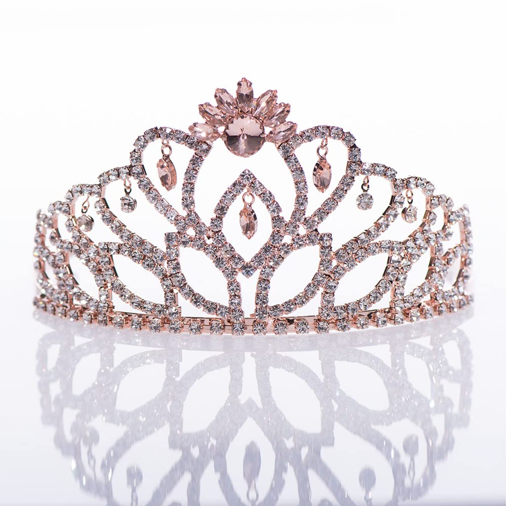 Anderson's Rose Gold Cassandra Queen and Princess Tiara Sets, Women, Girls, Prom, Homecoming Coronation - Image 8