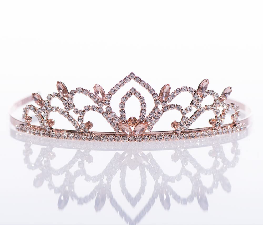 Anderson's Rose Gold Cassandra Queen and Princess Tiara Sets, Women, Girls, Prom, Homecoming Coronation - Image 9