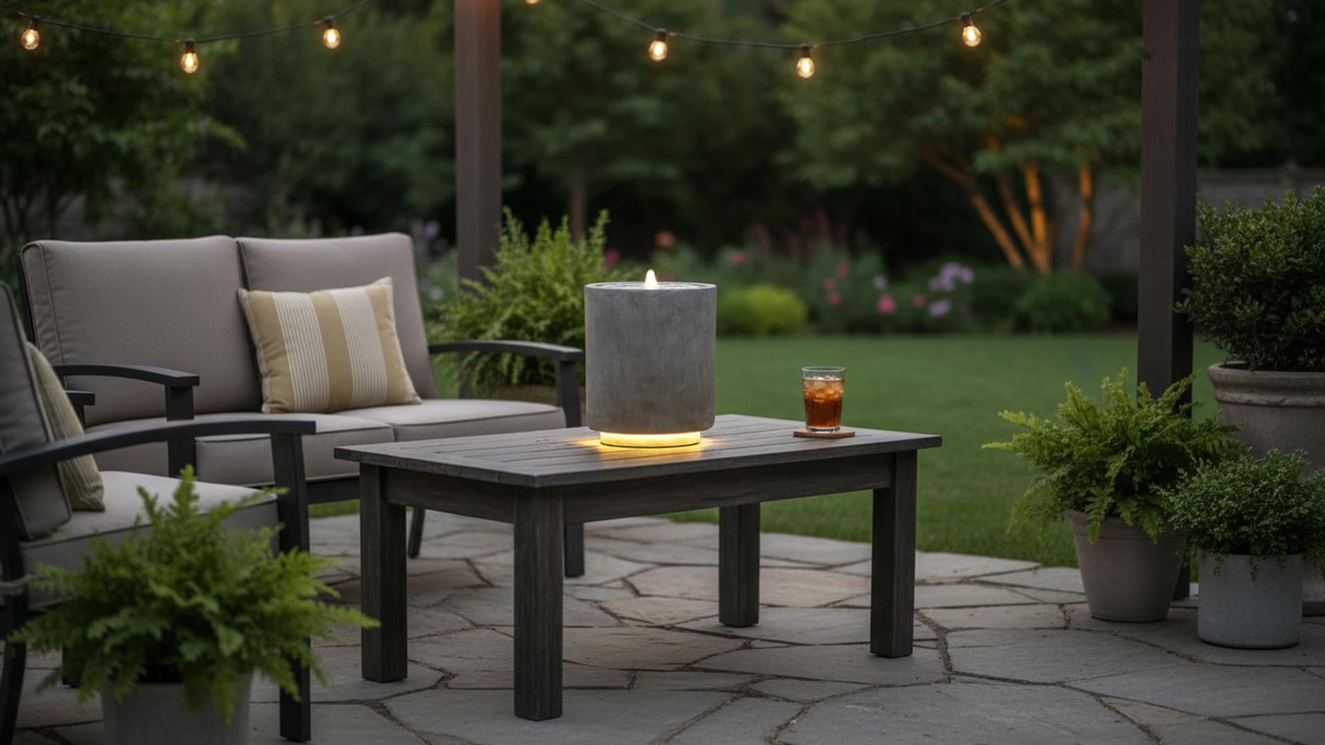 Anderson’s Round LED Light‑Up Fountain, Durable Faux Stone Accent for School Events, Weddings, Banquets, Gardens, Outdoor Retreats, Home Decor and Patios - Image 8