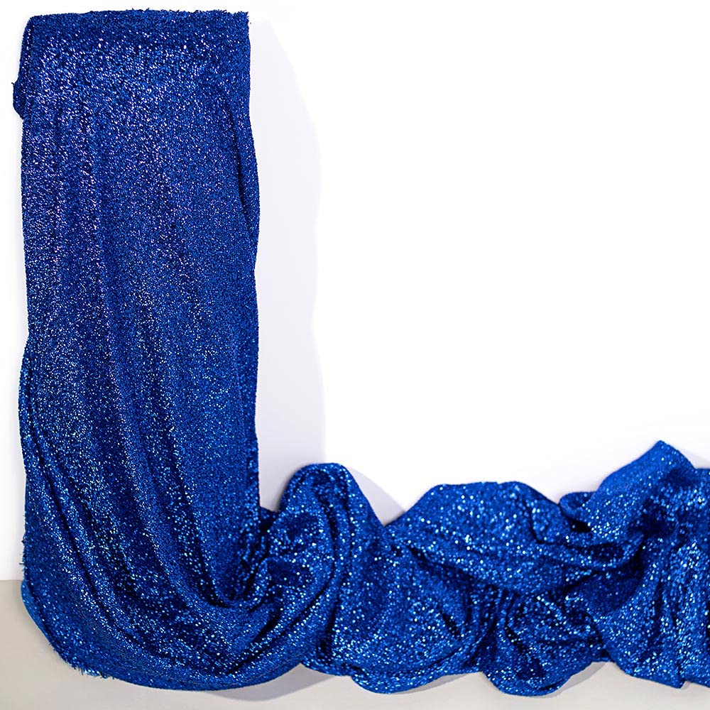 Anderson's Royal Blue Stretchy Glitter Fabric Roll, 51 Inches x 10 Yards, Decorative Wedding Fabric for Wedding Reception, Baby Shower, Gender Reveal, Prom, Homecoming, Tables, Party