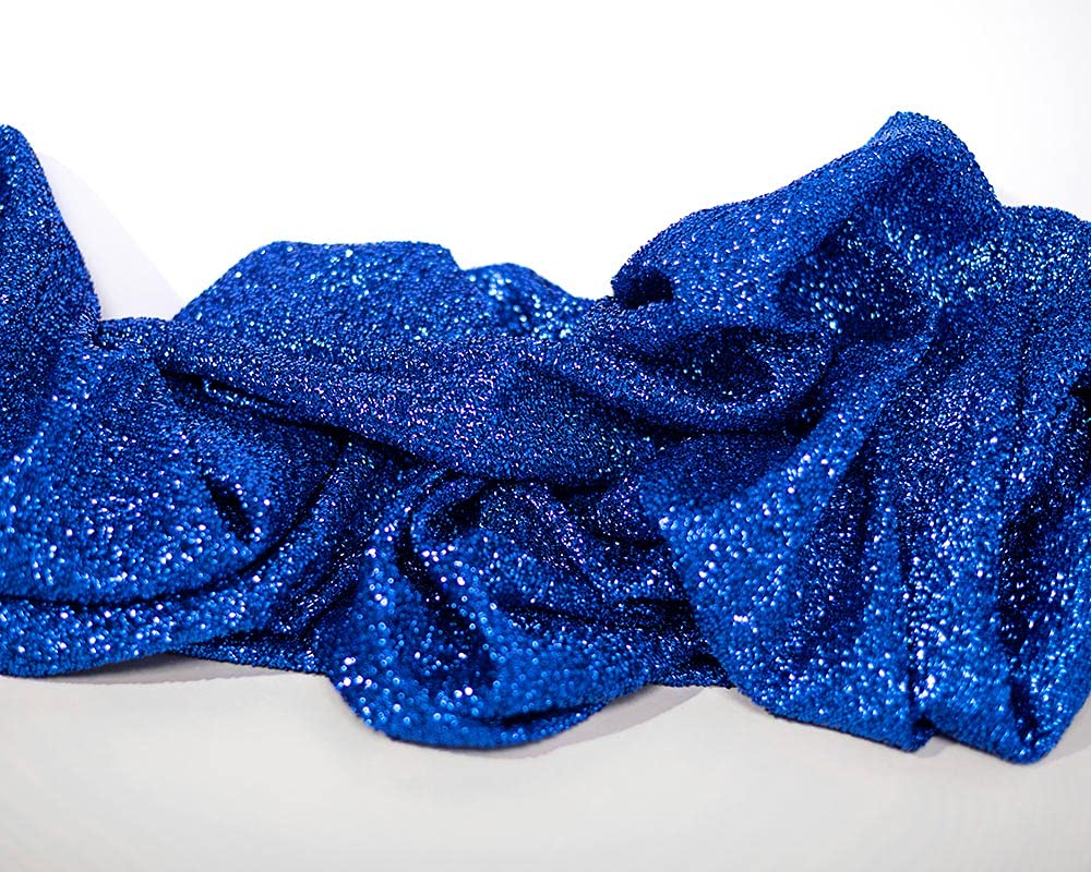 Anderson's Royal Blue Stretchy Glitter Fabric Roll, 51 Inches x 10 Yards, Decorative Wedding Fabric for Wedding Reception, Baby Shower, Gender Reveal, Prom, Homecoming, Tables, Party - Image 2