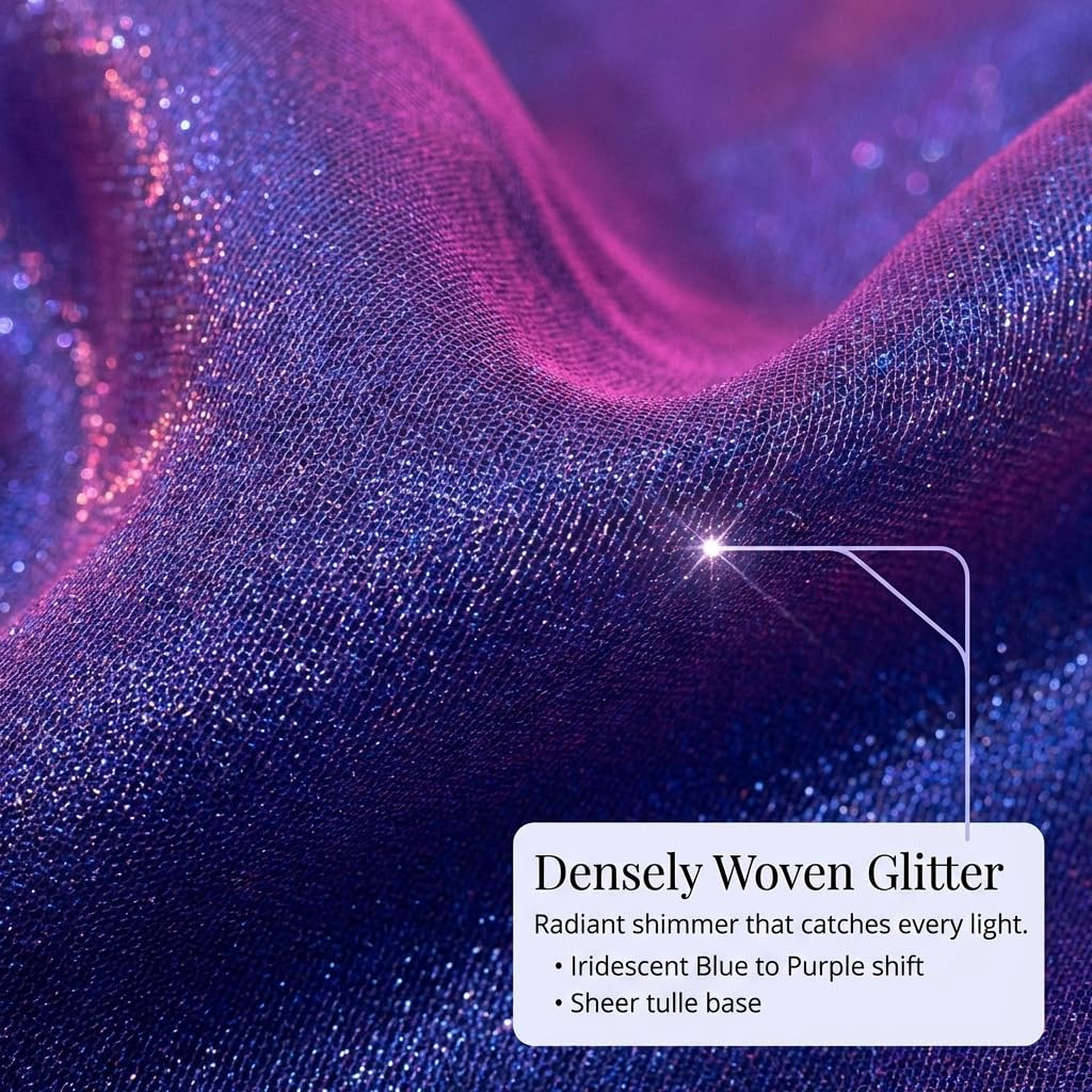 Anderson's Royal Blue Woven Glitter Fabric Roll, 57 Inches x 20 Yards, Decorative Wedding Fabric for Wedding Reception, Baby Shower, Gender Reveal, Prom, Homecoming, Tables, Party - Image 4
