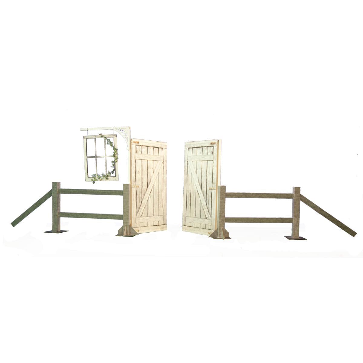 Anderson's Rustic Barn Doors with Window and Fence Kit, Western Theme, Event Decorations, Photo Ops, Props