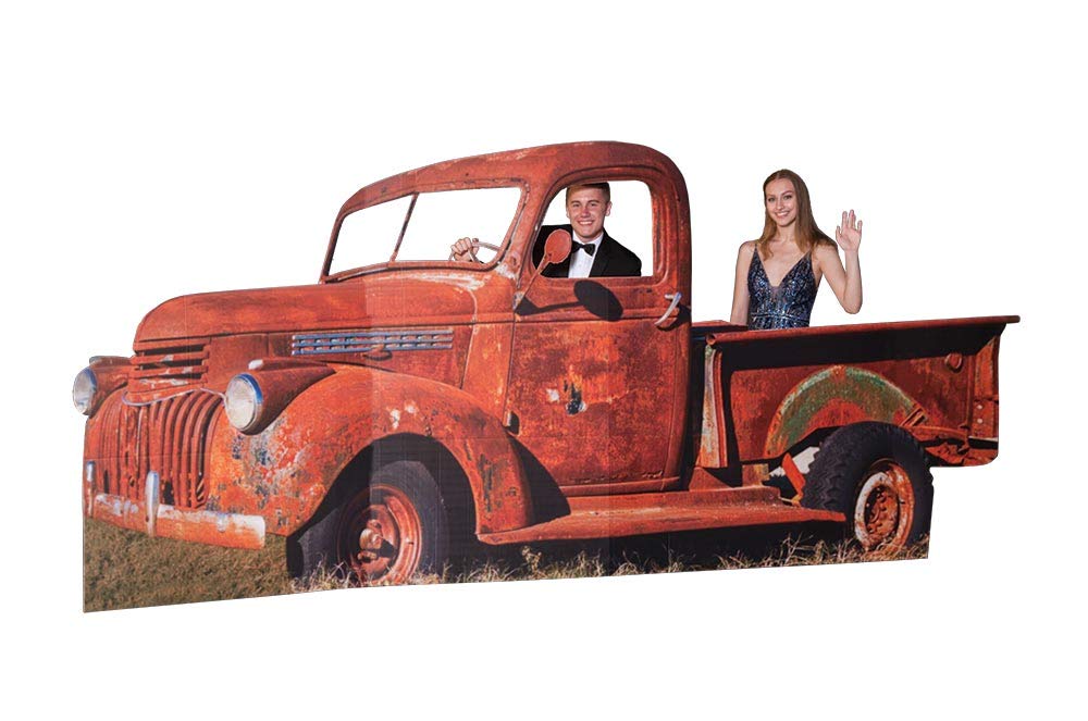 Anderson’s Rustic Retro Pickup Truck Life-Size Cardboard Cutout, Vintage Farmhouse Christmas & Holiday Photo Prop for Weddings, Parades, School Events, Retail Displays & Storytime Corners