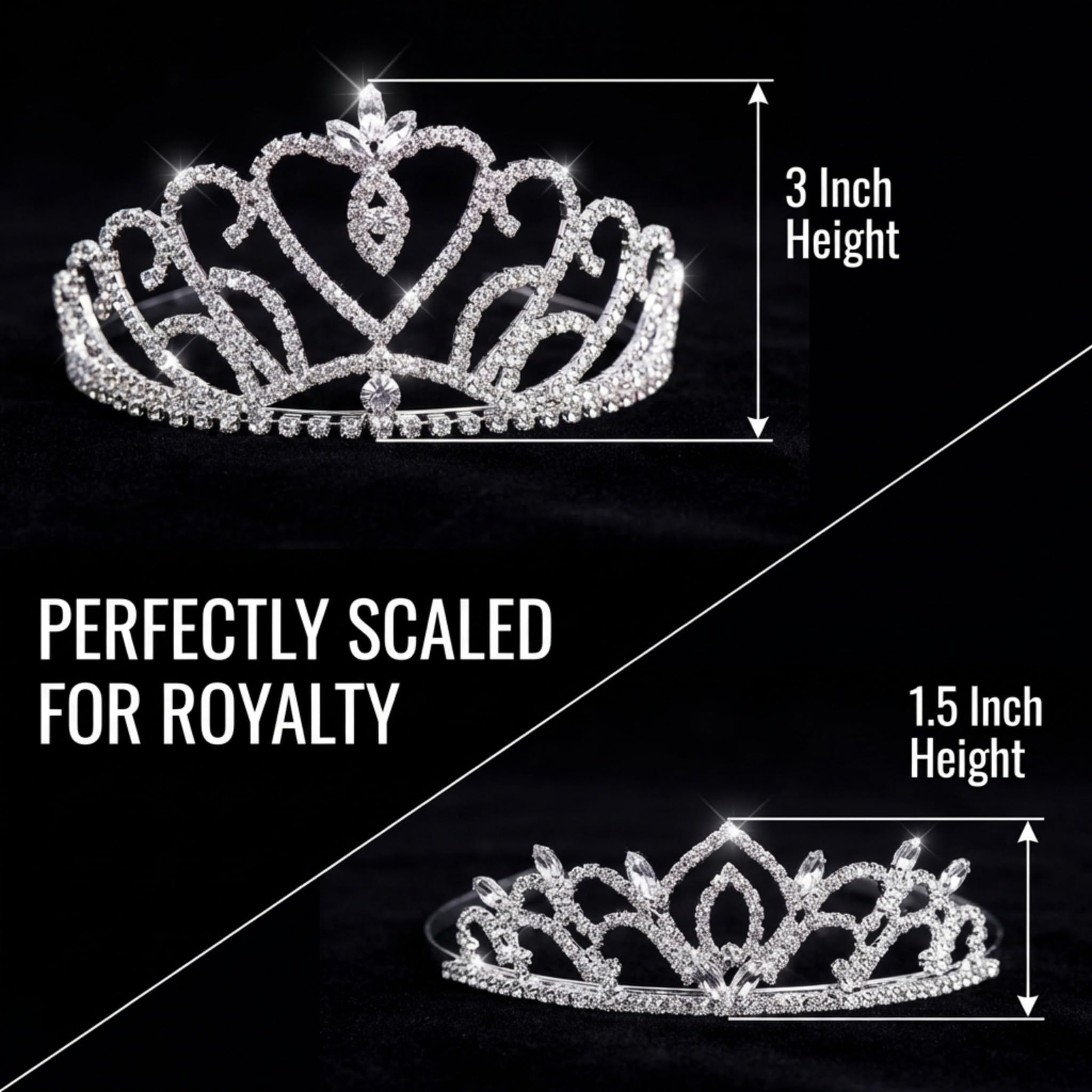 Anderson’s Ruth Queen and Kiley Princess Tiara Set, 4 Piece Rhinestone Crown Collection, for Prom, Homecoming, Winter Formal, Pageant, Wedding, Quinceañera, Sweet 16, Anniversary, Birthday, Theater, Coronation Accessory - Image 3