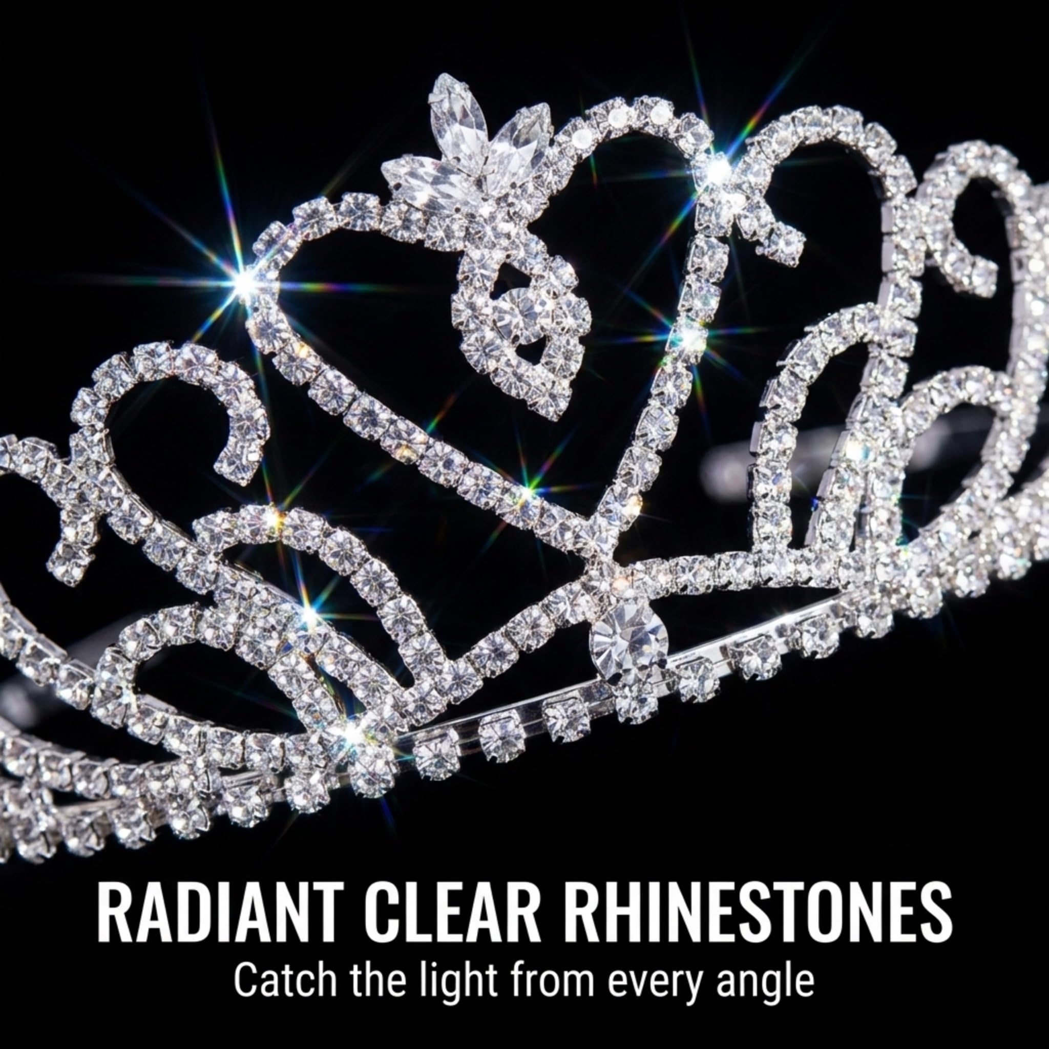Anderson’s Ruth Queen and Kiley Princess Tiara Set, 4 Piece Rhinestone Crown Collection, for Prom, Homecoming, Winter Formal, Pageant, Wedding, Quinceañera, Sweet 16, Anniversary, Birthday, Theater, Coronation Accessory - Image 4