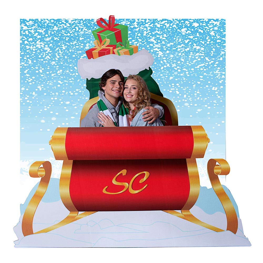 Anderson’s Santa’s Sleigh Photo Op Kit, Oversized Christmas Backdrop with Sleigh & Snowflake Panels – Perfect for School Events, Retail Displays, Church Programs, Holiday Parties & Fundraisers