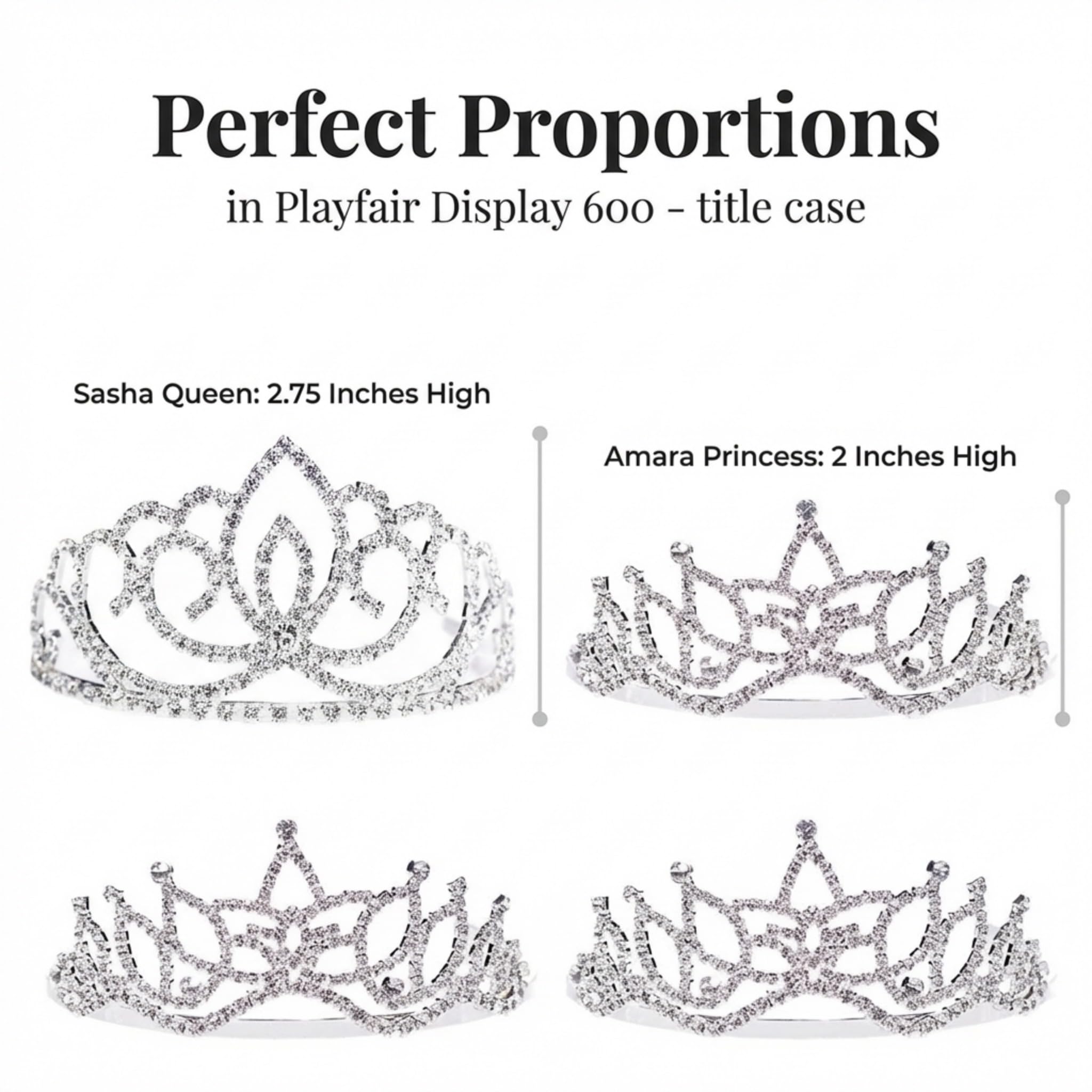 Anderson's Sasha Queen and Princess Tiara Sets, Women, Girls, Prom, Homecoming Coronation - Image 5