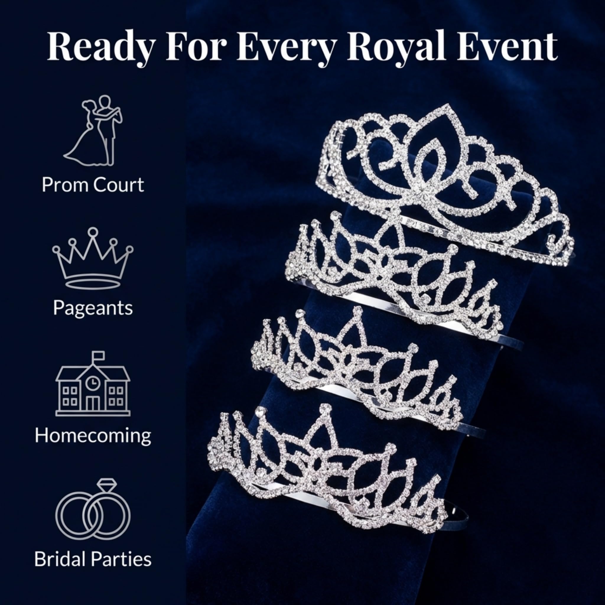 Anderson's Sasha Queen and Princess Tiara Sets, Women, Girls, Prom, Homecoming Coronation - Image 6