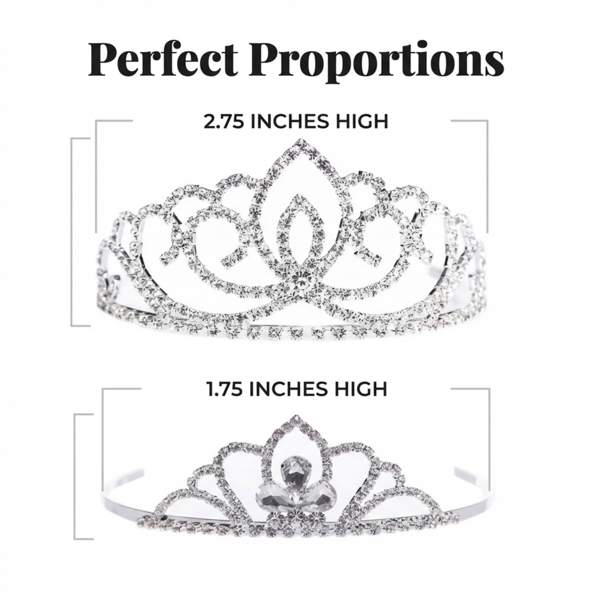 Anderson's Sasha Queen and Princess Tiara Sets, Women, Girls, Prom, Homecoming Coronation - Image 4