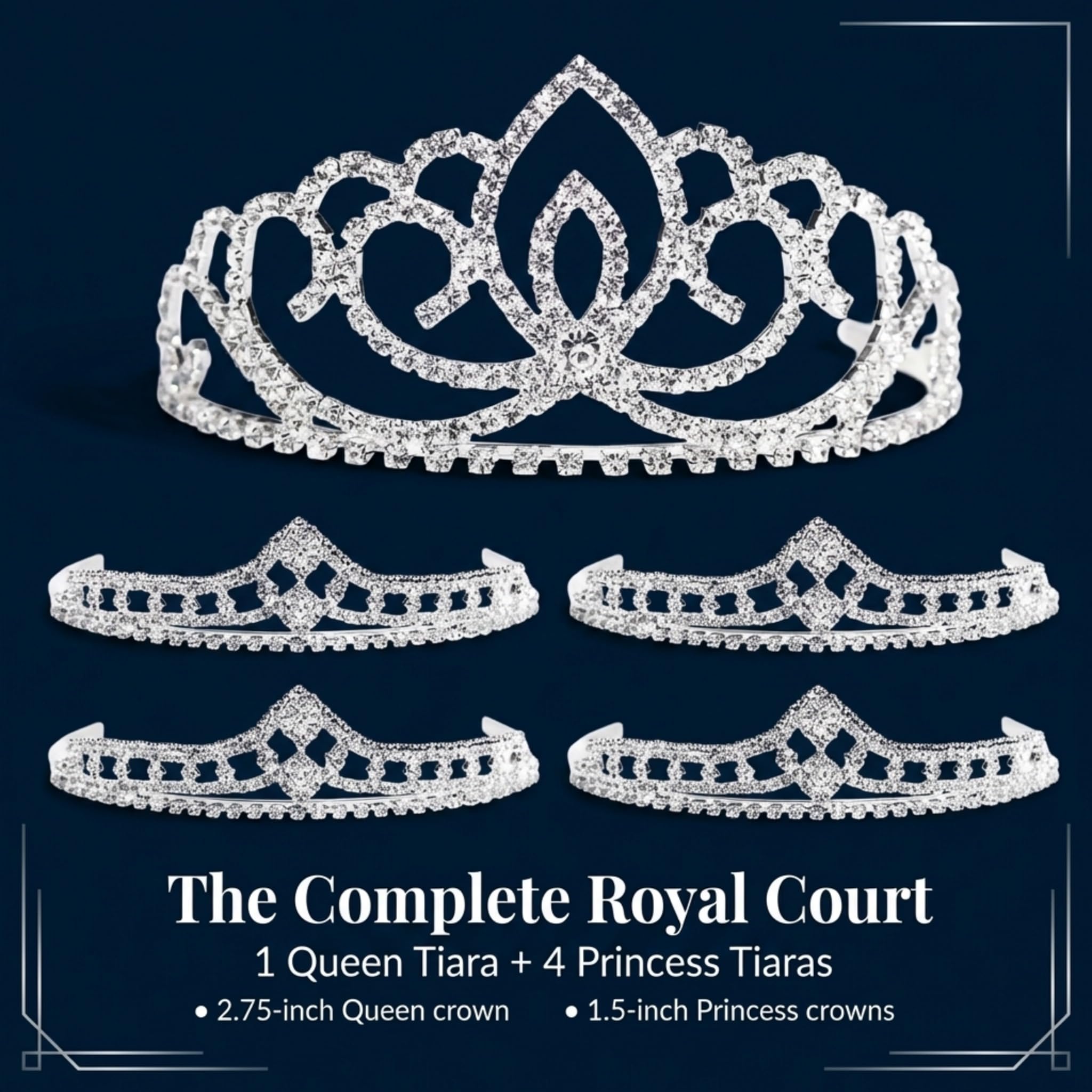 Anderson's Sasha Queen and Princess Tiara Sets, Women, Girls, Prom, Homecoming Coronation - Image 3