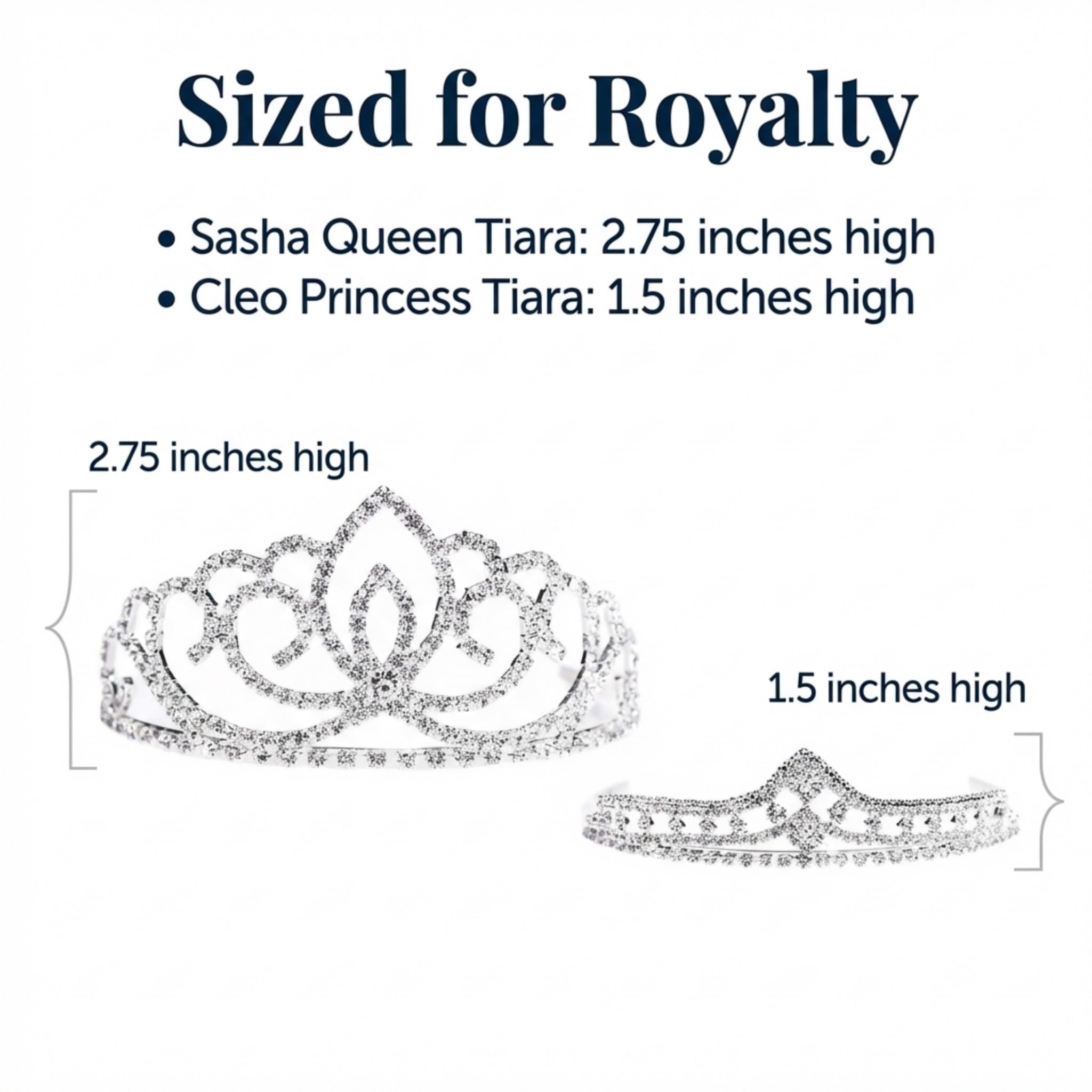 Anderson's Sasha Queen and Princess Tiara Sets, Women, Girls, Prom, Homecoming Coronation - Image 6