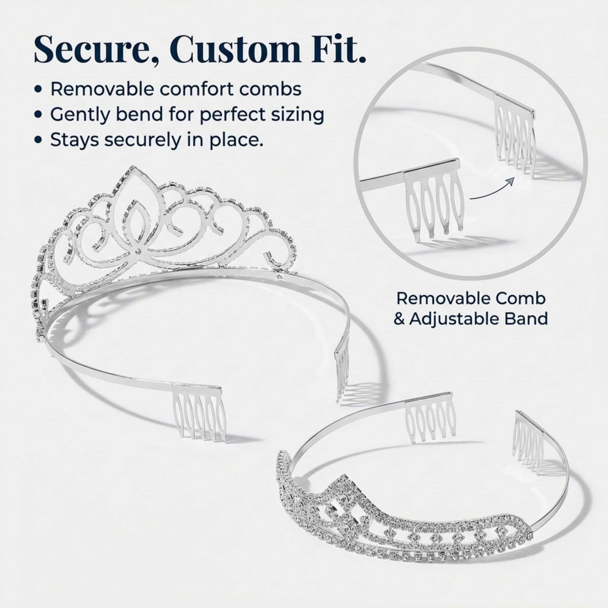 Anderson's Sasha Queen and Princess Tiara Sets, Women, Girls, Prom, Homecoming Coronation - Image 7