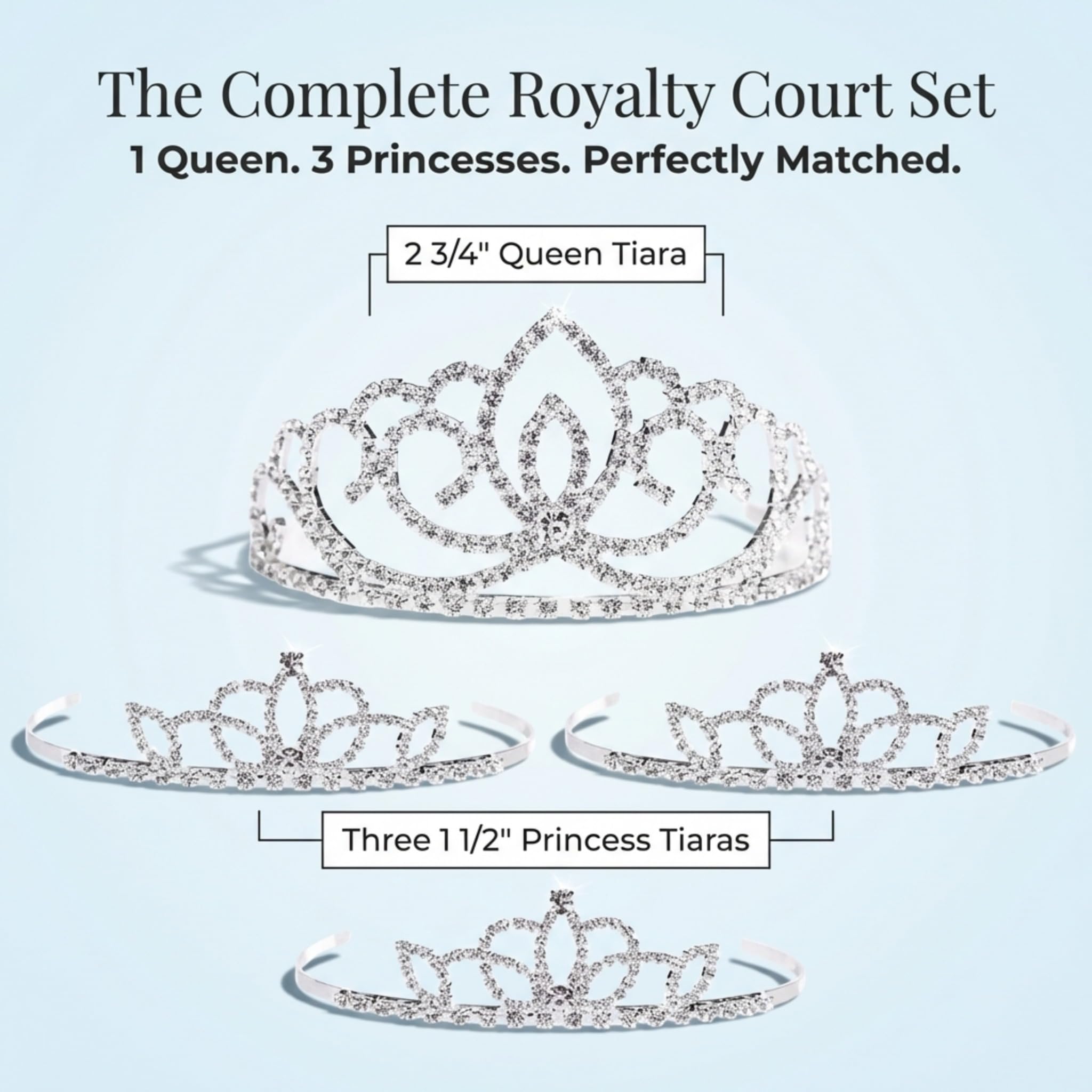 Anderson's Sasha Queen and Princess Tiara Sets, Women, Girls, Prom, Homecoming Coronation - Image 3