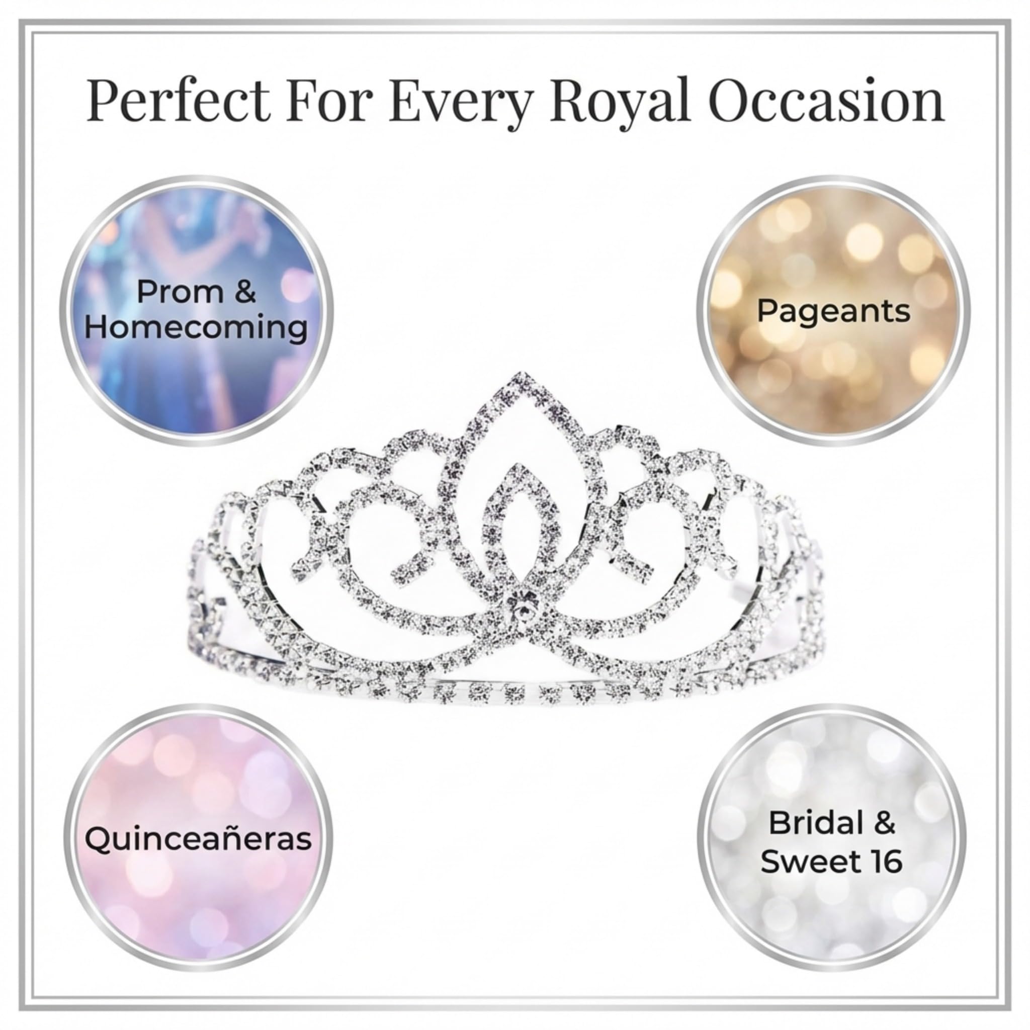Anderson's Sasha Queen and Princess Tiara Sets, Women, Girls, Prom, Homecoming Coronation - Image 4