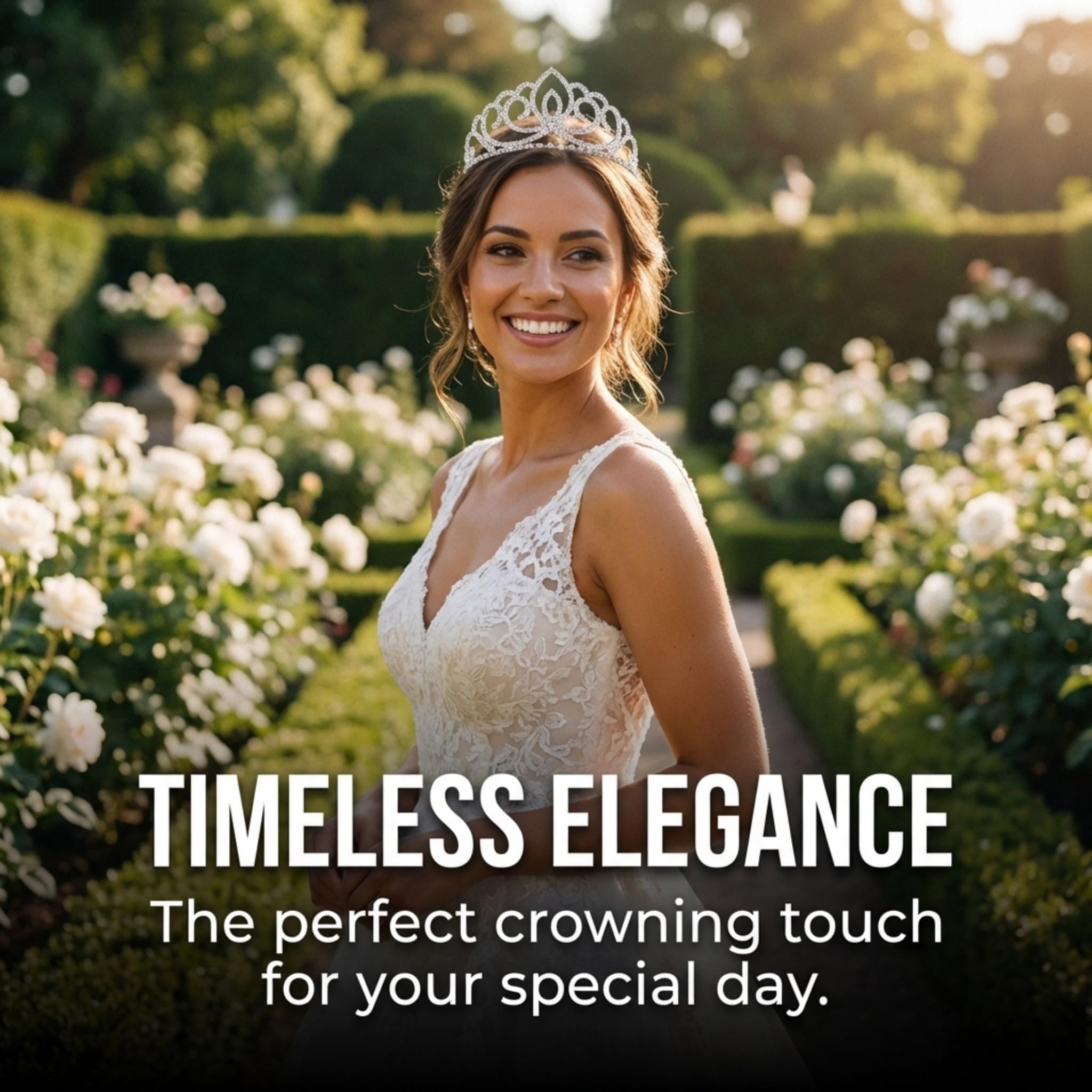 Anderson’s Sasha Rhinestone Tiara, 2 3/4" High Hand‑Crafted Silver Band Crown with Sparkling Clear Gemstones, Adjustable Fit with Removable Combs, Elegant Accessory for Weddings, Prom Queen, Homecoming, Pageants, Quinceañeras, and Sweet 16 Celebrations - Image 3