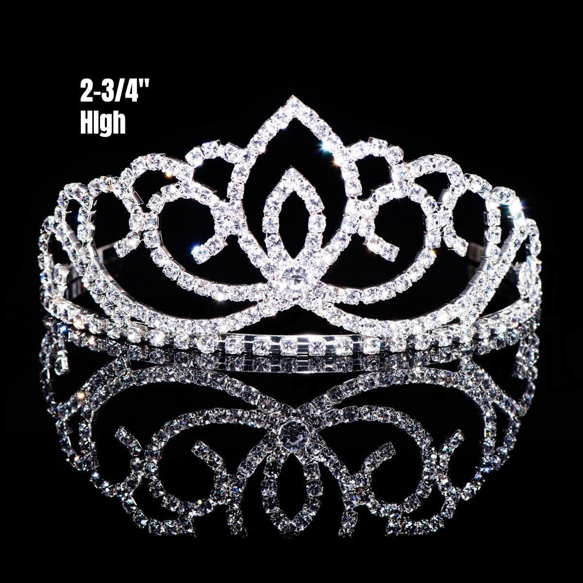 Anderson’s Sasha Rhinestone Tiara, 2 3/4" High Hand‑Crafted Silver Band Crown with Sparkling Clear Gemstones, Adjustable Fit with Removable Combs, Elegant Accessory for Weddings, Prom Queen, Homecoming, Pageants, Quinceañeras, and Sweet 16 Celebrations - Image 9