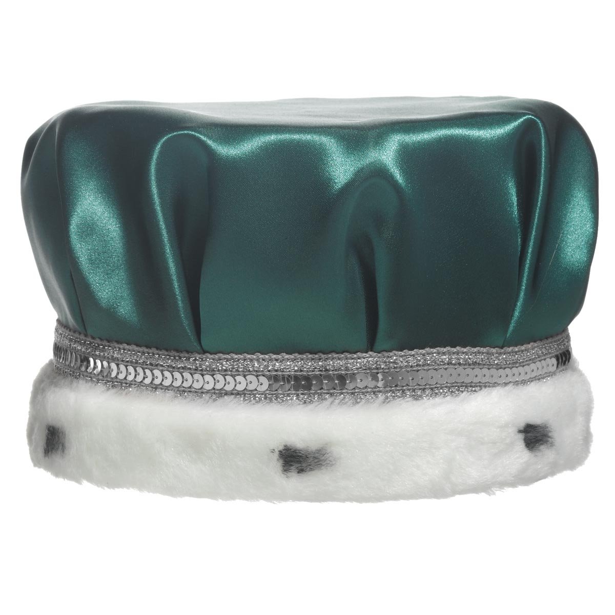 Anderson's Satin Crown with Silver Trim and Faux Fur, King Crown For Prom, Homecoming, Royalty, Mardi Gras, Birthday, Party