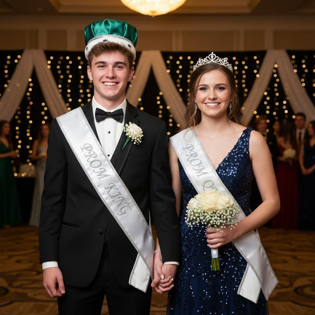 Anderson's Satin Crown with Silver Trim and Faux Fur, King Crown For Prom, Homecoming, Royalty, Mardi Gras, Birthday, Party - Image 2