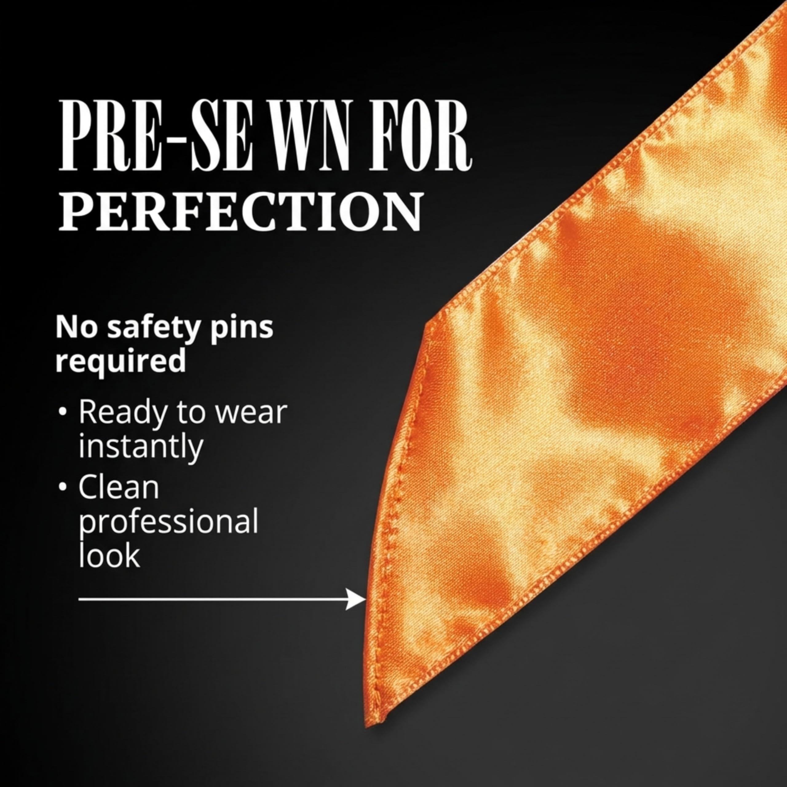 Anderson's Satin Homecoming King Sash, Orange with Black Imprint, Homecoming Sashes for High School Dance King, Queen, Homecoming Court - Image 5