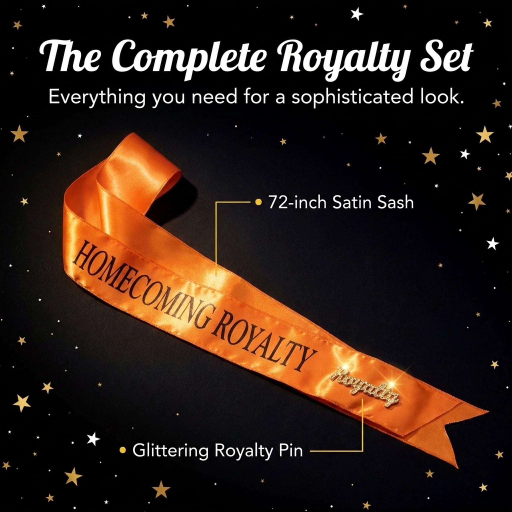 Anderson's Satin Homecoming Royalty Sash with Royalty Pin - Image 3