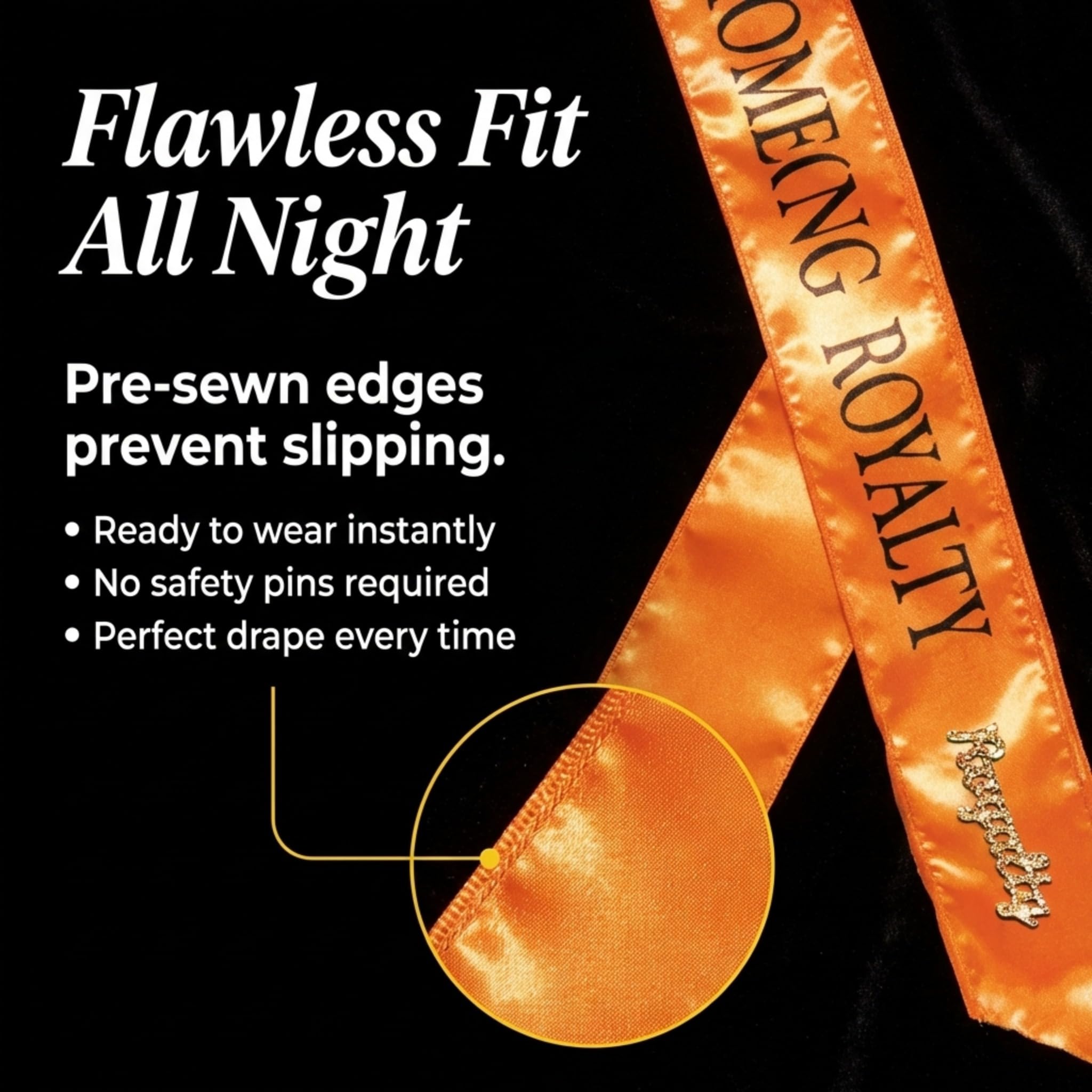 Anderson's Satin Homecoming Royalty Sash with Royalty Pin - Image 4