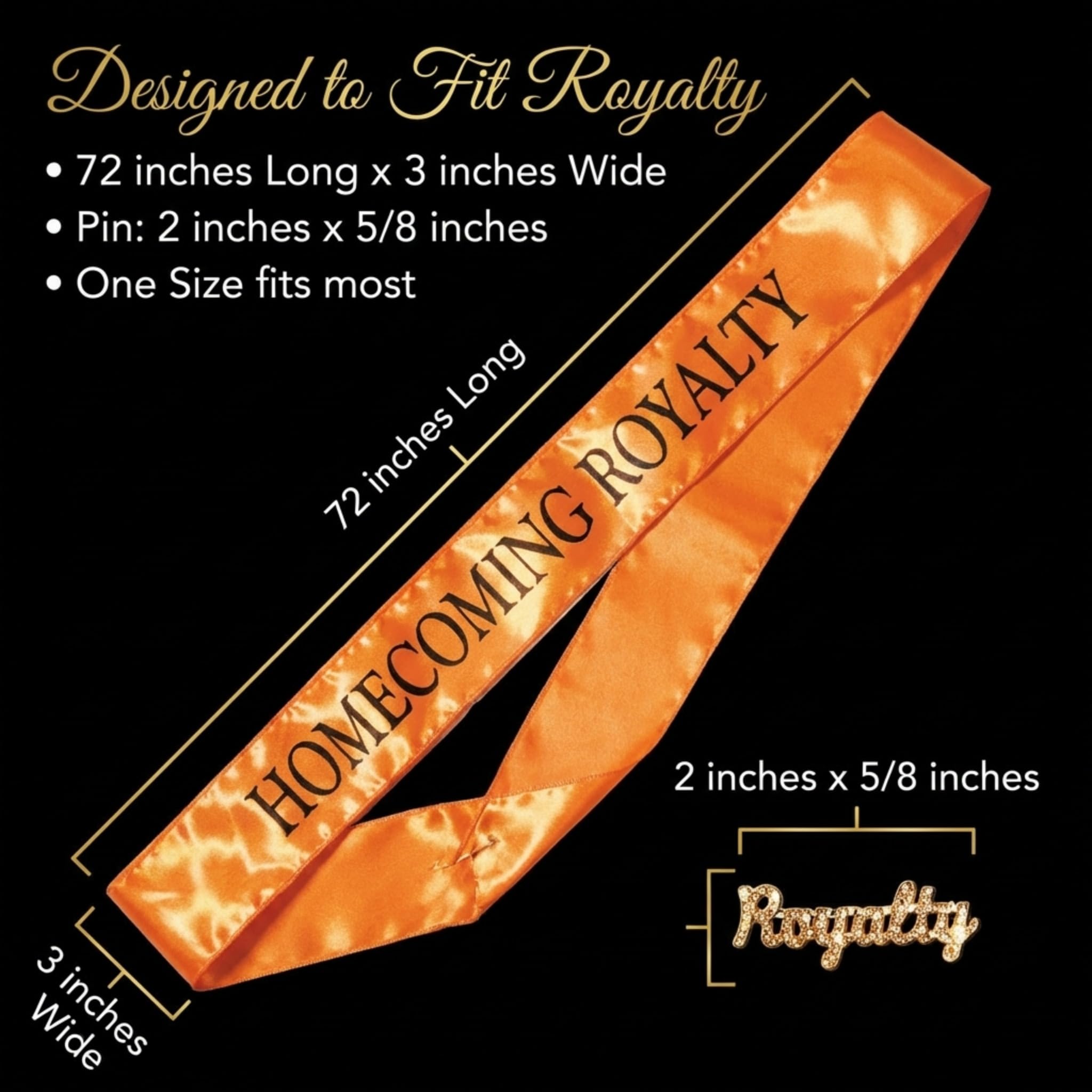 Anderson's Satin Homecoming Royalty Sash with Royalty Pin - Image 6